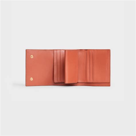 Women's Small trifold wallet in grained calfskin 